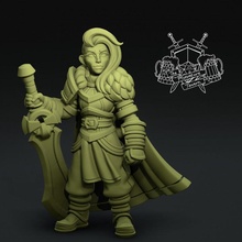 Lexi genasi bárbaro mesa continuar mazmorras hembra combatiente figura humano mini espada personaje miniatura juego d dnd taberna 3d print model - Mito3D