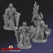 death knights x3 tabletop fantasy skeleton undead d&d monstrous encounters wights 3d print model - Mito3D