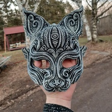 kitsune inspired mask props & cosplay fantasy prop scifi ornate rubandbuff halfmask 3d print model - Mito3D