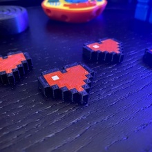 8 bit coração lt 3 loja jogos lenda vídeo Minecraft mario material cor zelda multi mordeu pixelado mmu 16 pixle 3d print model - Mito3D