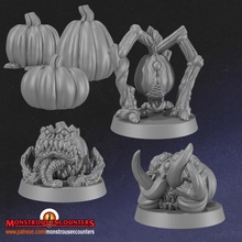 pumpkin mimics x3 tabletop fantasy d&d monstrous mimic encounters 3d print model - Mito3D