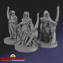 skeleton archers x3 supportless tabletop archer fantasy undead monstrous encounters 3d print model - Mito3D