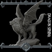 dragon sphinx table 3d print model - Mito3D