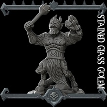 stained glass golem tabletop 3d print model - Mito3D