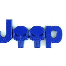 cuz custom 25d punisher skulls jk oem stl fan art car logo emblem jeep thepunisher 3d print model - Mito3D