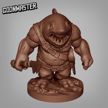 shark man tabletop creature fantasy mini monster ocean pirate sea miniature dnd deep pathfinder 3d print model - Mito3D