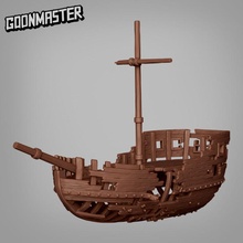 ship wreck tabletop ocean pirate sea terrain dnd deep pathfinder 3d print model - Mito3D