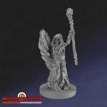 skeleton mage supportless tabletop fantasy undead wizard lich d&d monstrous encounters 3d print model - Mito3D