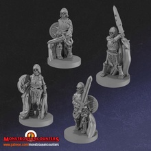 skeleton warriors set 1 supportless tabletop undead warrior d&d monstrous encounters 3d print model - Mito3D