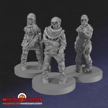 zombies set 1 supportless tabletop fantasy undead zombie d&d monstrous encounters 3d print model - Mito3D