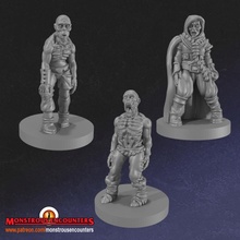 zombiler Ayarlamak 2 desteksiz masaüstü fantezi ölümsüz zombi cansız karşılaşmalar 3d print model - Mito3D
