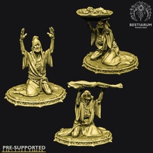 cultistas conjunto 1 3 modelos mesa oscuro fantasía Dios monje muertos vivientes sangre señor calabozo d dnd altar sacrificio cultivista cthulhu 3d print model - Mito3D