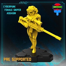 cyberpunk female sniper assassin tabletop sexy vr shadowrun assasin cyberpunk2077 cyberpunkred 3d print model - Mito3D