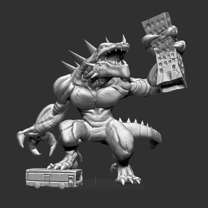 kral Tokyo karanlık baskı Gigasaurus Ejderha minyatür masa oyunu Kingoftokyo 3D print model - Mito3D