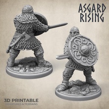 midgard viking shieldman 2 presupported tabletop barbarian norse vikings 3d print model - Mito3D