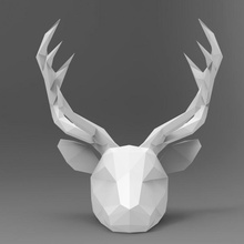 deer poligonal mask props & cosplay 3d print model - Mito3D
