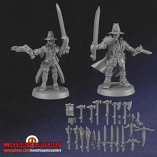monster hunter captains m&f tabletop fantasy modular warhammer witch monstrous skirmish mordheim encounters 3d print model - Mito3D