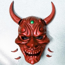 hannya mask -satan - demon cosplay 3d print model props & devil face head helmet satan samusai-mask hannyamask satanmask demonmask 3d print model - Mito3D