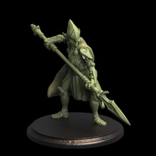 elven spearman glaive tabletop creature elf fantasy forest spear wood miniature monsters patreon creatures dnd busts fae tytantroll miniatures 3d print model - Mito3D