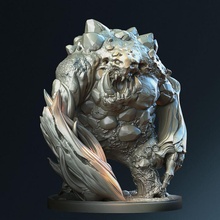 earth golem tabletop creature dragons dungeons fantasy model monster stone warhammer magic miniature supportless dnd pathfinder 3d print model - Mito3D