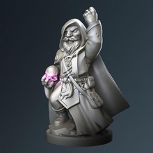 gnome warlock grimbrann tabletop classic dragons dungeons fantasy hero model skull warhammer character wizard magic miniature mage wow dnd quality pathfinder 3d print model - Mito3D