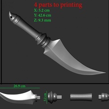 cimitar cuchillo arma 3d impresión modelo accesorios cosplay espada juguetes asesino weapon fuego 3d print model - Mito3D