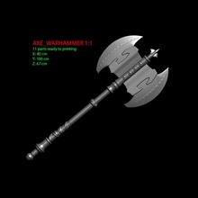 ascia warhammer negozio Accessori figura miniature spada giocattoli arma cosplay personalizzato weapon theaxewarhammer 3d print model - Mito3D