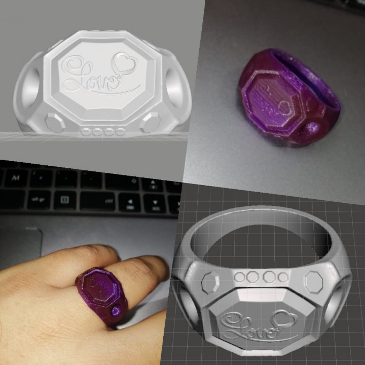 bague l'amour 3D print model - Mito3D