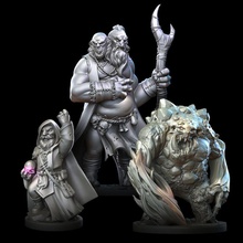 sihirbazlar aşağı göster paket masaüstü patron fantezi dev Golem canavar Warhammer sihirbaz büyü Dünya minyatür büyücü cüce kahramanlar falcı dnd yol bulucu Etttin 3d print model - Mito3D