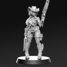 irvina - wasteland 32mm dnd tabletop girl guns sci-fi weapon woman scifi cowboy post-apocalyptic apocalyptic rnestudio shootgun 3d print model - Mito3D