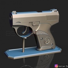 bağ boğa güreşi 9 tabanca 3d Yazdır model mağaza Aksesuarlar oyuncak silah Kostüm oyunu dekor hand gun Bondbullpup bullpup9 3d print model - Mito3D