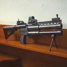 sabio artillería pistola 3d impresión modelo Tienda juguetes arma cosplay decoración short gun fuego sabiduria deucegun 3d print model - Mito3D