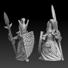 elf guardian spear tabletop guard high miniature sheld 3d print model - Mito3D