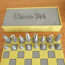 satranç Ayarlamak yazı tahtası eğlence oyun masa oyunu 3d print model - Mito3D