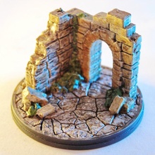 ruins corner structure tabletop displaystand tiles scenery tiled 3d print model - Mito3D