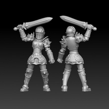 female knight tabletop sword miniature 3d print model - Mito3D