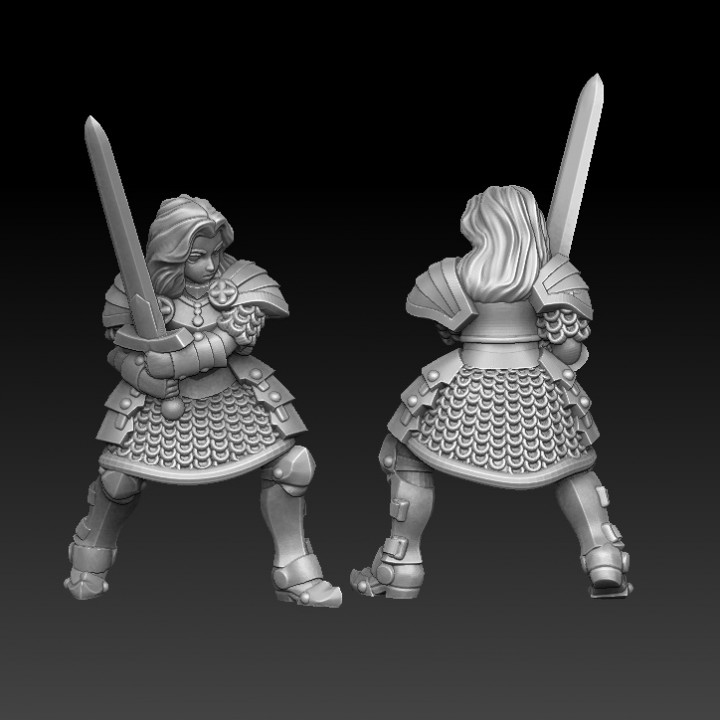 Guerreiro Princesa mãos espada tampo mesa armaduras cavaleiro 3D print model - Mito3D