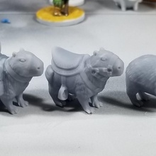 capybara companions toys & games animal cute miniatures mount rpg miniature heroic minis mammal 28mm dnd rodent dungeons dragons pathfinder homebrew pack 3d print model - Mito3D