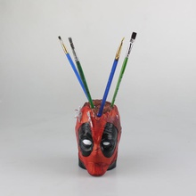 deadpool head pencil holder & garden hero marvel movie office comics moviestoys golder 3d print model - Mito3D