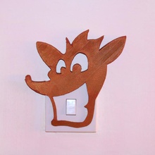 crash bandicoot light switch cover cool art bedroom game kids retro ps3 ps4 playstation uk ps2 stencil outline ireland playroom 3d print model - Mito3D