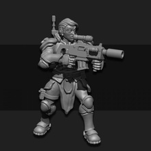ulfhednar hunter female 02 tabletop warhammer miniature scifi norse scout dnd foundry sarks 3d print model - Mito3D