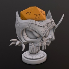 wraith dice head tabletop undead chibi 3d print model - Mito3D