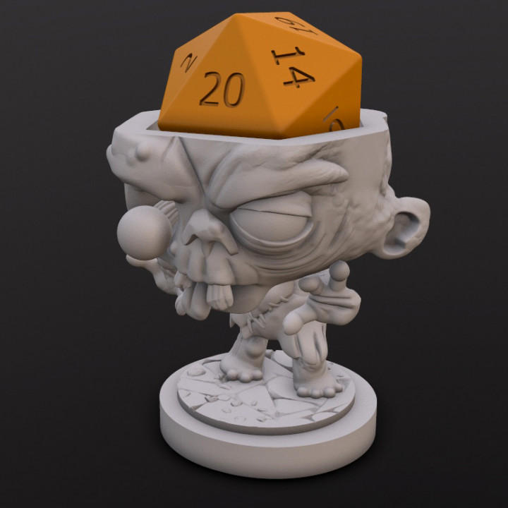 zombi dé tête table Mort vivant cibi 3D print model - Mito3D