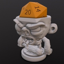 ogre dice head tabletop chibi 3d print model - Mito3D