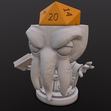 mindslayer spellcaster dice head tabletop chibi mindflayer 3d print model - Mito3D