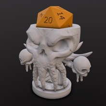 mindslayer- undead tabletop dice chibi mindflayer 3d print model - Mito3D