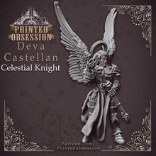 deva castellan - celestial knight heaven hath fury 32 mm scale pre-supported store dragons hell kickstarter miniature printed dungeon patreon d&d dnd obsession 3d print model - Mito3D