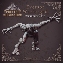 eversor - warforged assassin clan 32 mm scale store dragon robot hunter miniature scifi printed mech d&d dnd obsession dungoen 3d print model - Mito3D