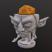 goblin assassino dados cabeça tampo mesa chibi 3d print model - Mito3D