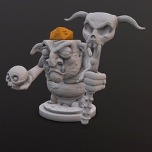 goblin king dice head tabletop chibi 3d print model - Mito3D